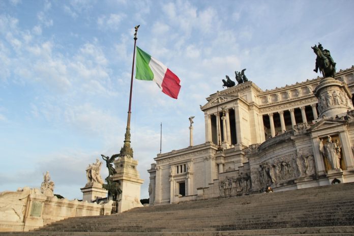 Rome,,Italy,-,September,14,2022:,Italy,Flag,With,The