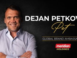 Meridian Holdings Names Dejan “Pet” Petković Global Brand Ambassador