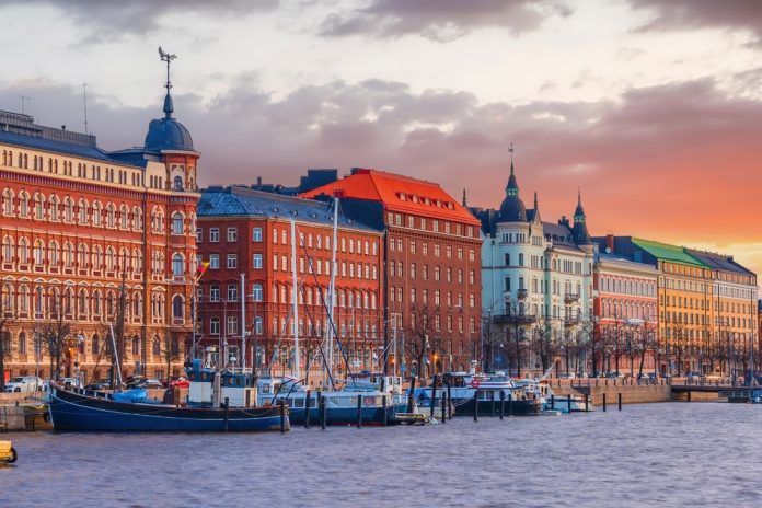 Helsinki,City,Skyline,,Cityscape,Of,Finland,At,Sunset