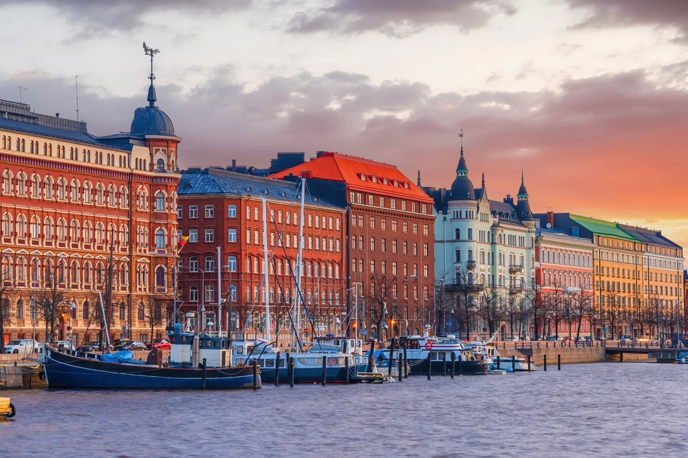 Helsinki,City,Skyline,,Cityscape,Of,Finland,At,Sunset